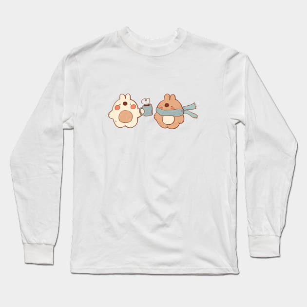 Cozy Bunnies Long Sleeve T-Shirt by maiadrawss